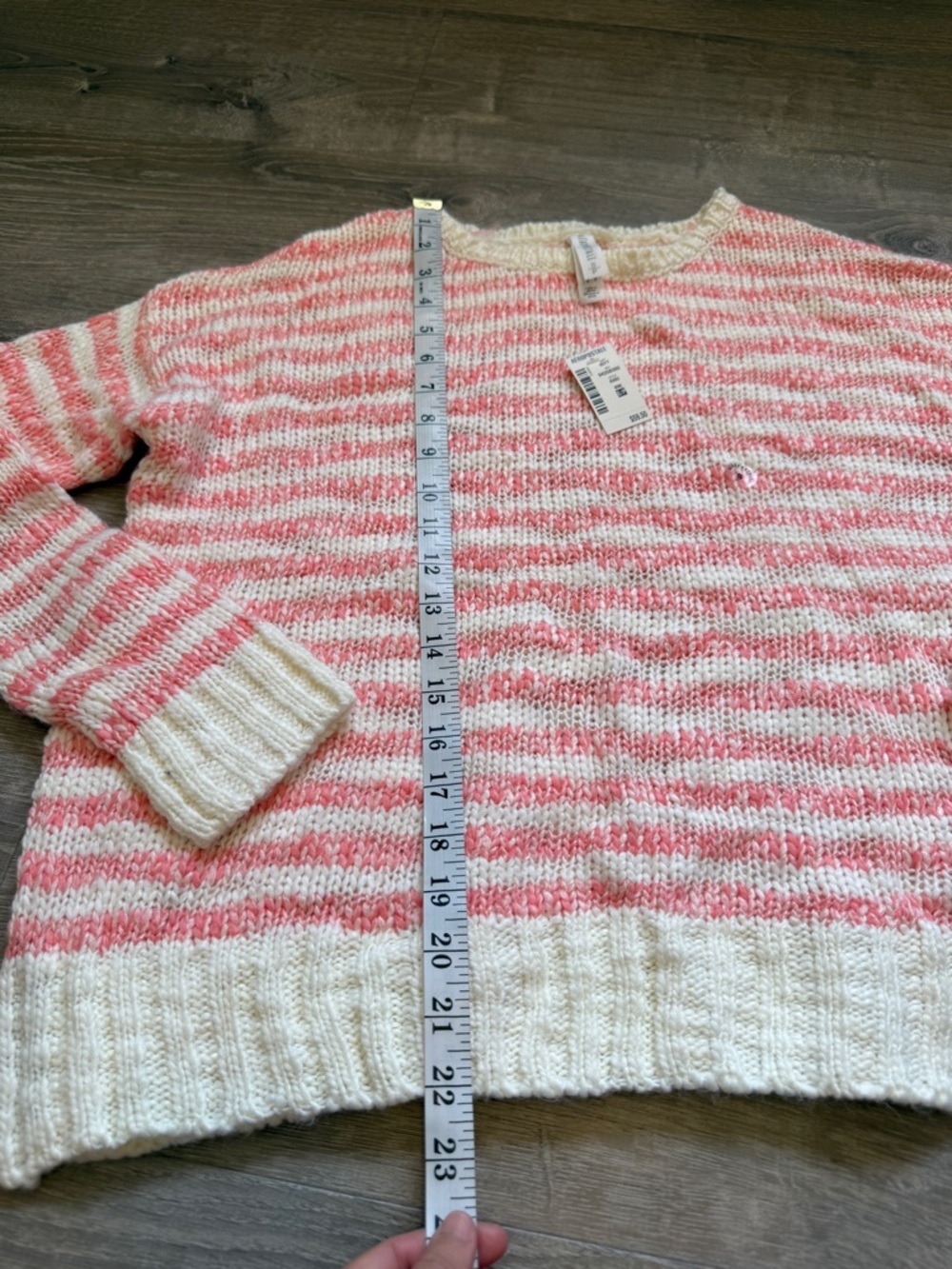 Aéropostale Cozy Striped Crewneck Sweater – Pink & White – Size S – NWT - Picture 6 of 9